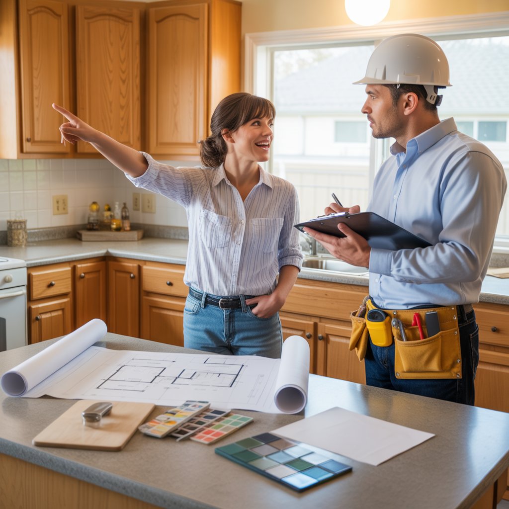 cary-lady-speaking-to-her-remodler-nc